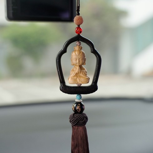 차걸이 무사고 기원 새차선물 불교 차량 룸미러 걸이 고사 사고방지 부적 부처님 금강저 연꽃, 불감고리 아기관음