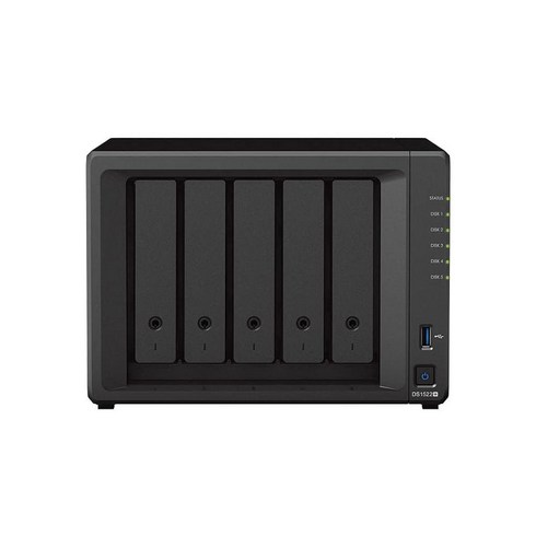 Synology DS1522+ 5베이 데스크톱 NAS 솔루션 5x3 5/2 5 SATA HDD/SSD 2X M.2 2280 NVMe SSD 8GB RAM, 씨게이트 아이언울프, 60TB