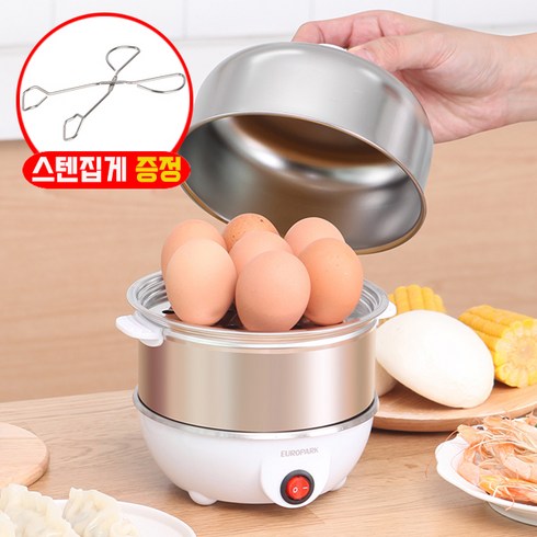 2023년 가성비 최고 디온리스텐찜기 - 스테인레스 2단 계란찜기 올 스텐 다용도 7구 멀티찜기 에그마스터+스텐집게증정, 1개