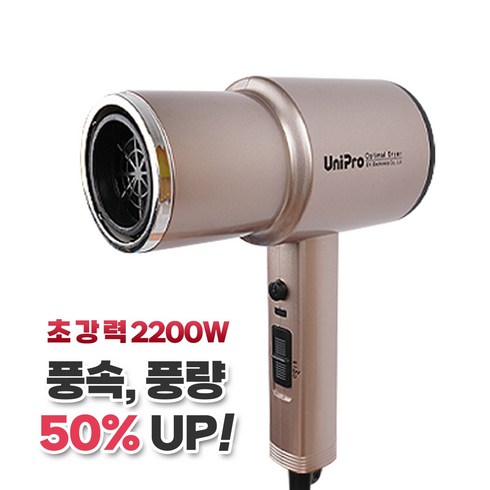 2200W 초강력 BLDC 드라이기 항공모터 헤어드라이어, 블랙 스탠드, 샴페인골드