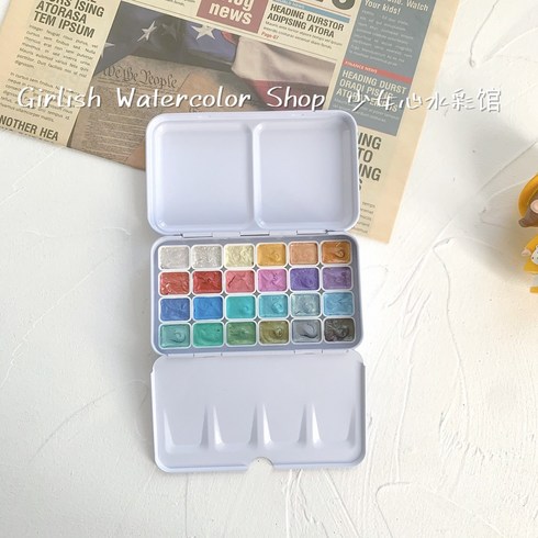 다니엘스미스 - 펄물감 DANIELSMITH 다니엘 스미스 진주색 48색 12색 24색 수채화 물감 하위 패키지 매니큐어, [08] 모란디 컬러, [05] 1ml 플라스틱 상자