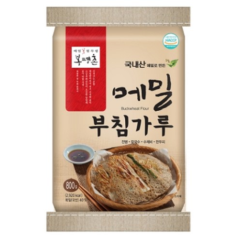 1+1 봉평촌 국내산 메밀 부침가루 800g 총 2개 유통기한2023년11월 메밀부침가루 전병 부추전 파전 김치전 부침용