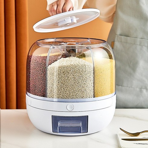 MIRTS 진공쌀통15kg 쌀보관통 쌀항아리 쌀독 쌀보관함, 화이트, 1개