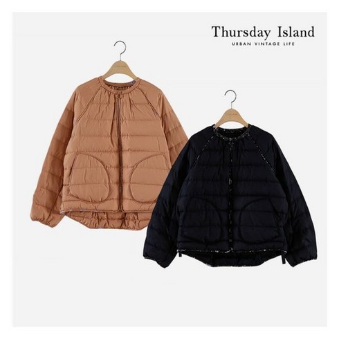 2023년 가성비 최고 써스데이아일랜드패딩 - 써스데이아일랜드 Thursday Island 솔리드 경량 다운 점퍼T218MDJ5W105837