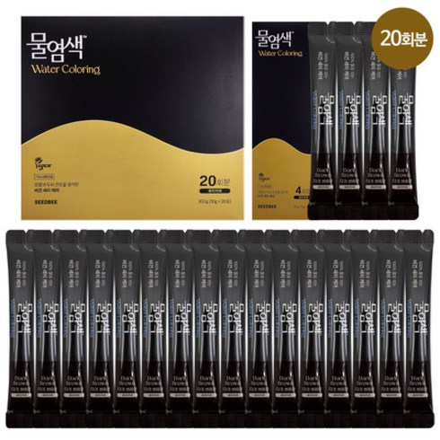 씨드비 물염색 비건 새치 홈쇼핑 동일 김혜수 염색약 다크브라운 20회분, 상세페이지 참조, 상세페이지 참조, 상세페이지 참조