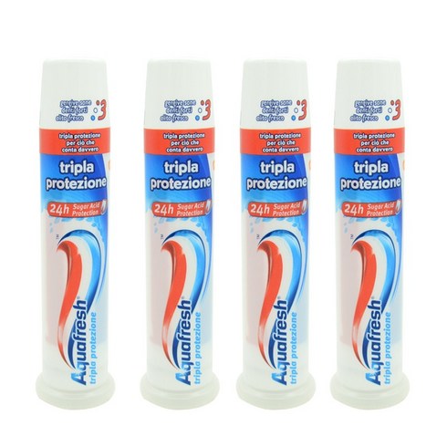 Aquafresh 영국수입 Aquafresh 아쿠아프레시 미백치약 100ml 4종, 4개
