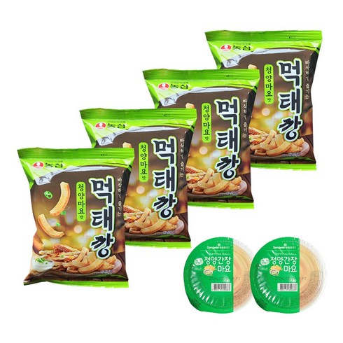 농심 먹태깡 청양마요맛 60g x 4개 + 청양마요소스 2p 증정, 60g × 4개 + 소스 2p