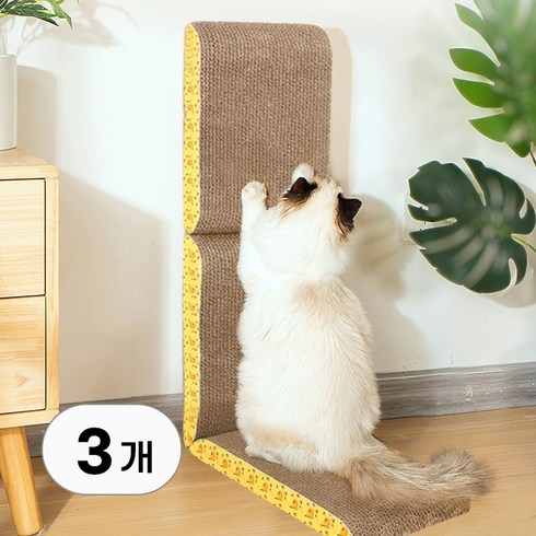 고양이 발톱긁개판 - 1+1+1 수직 고양이 스크래쳐 냥이 대형 소파 스크레쳐 쇼파 가리가리 장난감 스크러치 스크레치 스크래치 용품, R79129A, 3세트