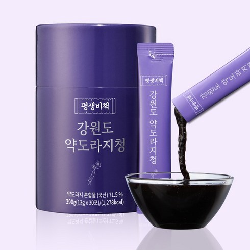 도라지조청 - 평생비책 강원도 약도라지청 100% 약도라지 무설탕, 1세트, 30개입, 13g