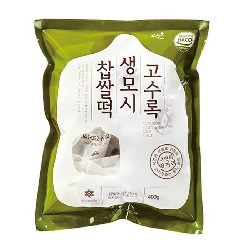 고수록 생모시 찹쌀떡 400g*6봉 (봉당 10개입/총 60개), 6개, 400g