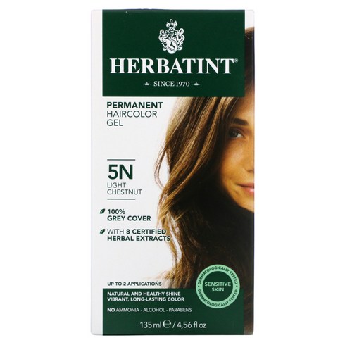 Herbatint 모발 염색 퍼머넌트 헤어컬러 젤 5N 라이트 체스트넛 135ml, 1개
