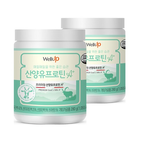 로엘 웰업 프리미엄 산양유 초유단백질 프로틴 A+, 280g, 2개