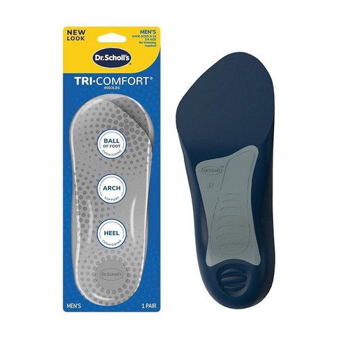 Dr. Scholl's 닥터숄 TRI-COMFORT 안창 // 뒤꿈치 아치 및 발 볼의 편안함 타겟 쿠션 및 아치 서포트 (남성용 255~295 mm(US 8~12) 여성용, 1 Pair (Pack of 2)