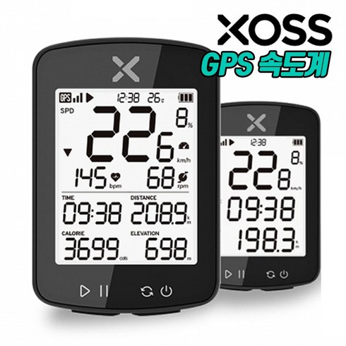 속도계 - XOSS G+ 2세대 GPS 자전거 속도계 어플 호환 케이던스 센서 스피드센서 심박계 센서, 속도계 본체, 1개