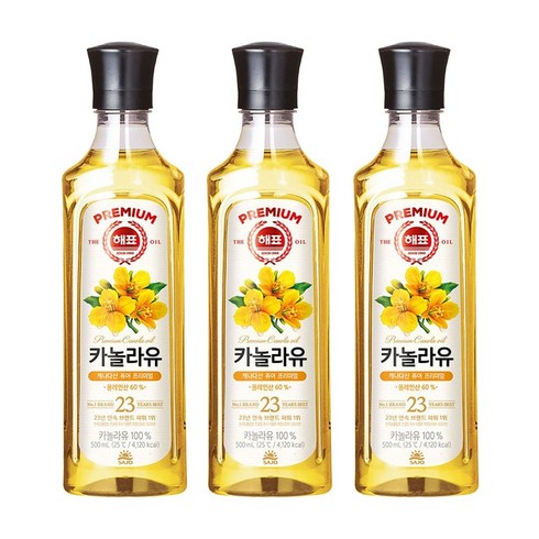 해표 카놀라유, 500ml, 3개