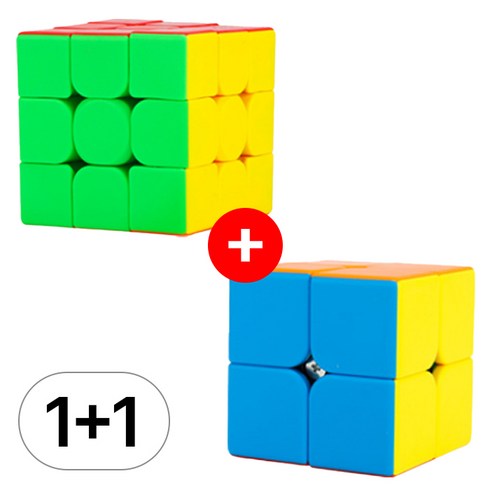 큐브 - 1+1 파스텔 큐브 3x3 2x2 세트 333 222 3*3 퍼즐, R69061B(레인보우1+1, 1개