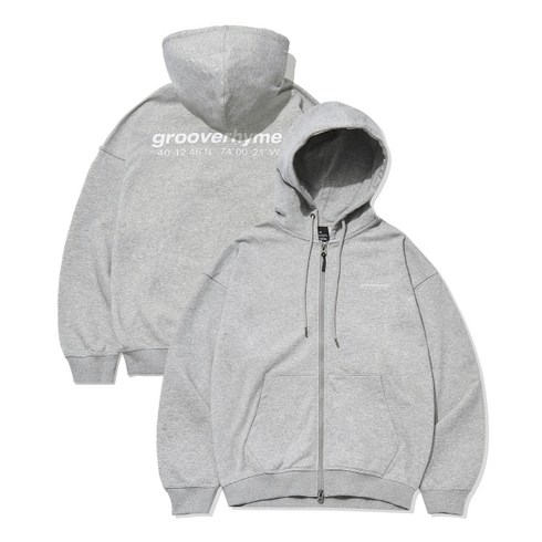 grooverhyme후드집업 - 그루브라임 후드 집업 NYC LOCATION HOODIE ZIP-UP (MELANGE GREY) [LRARCUZ701P] M1126