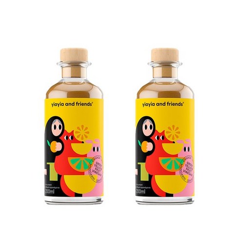 Yiayia and Friends 이야이야 앤 프랜즈 그리스 그릭 옐로우 후르츠 비니거 200ml 2개, 0.2l