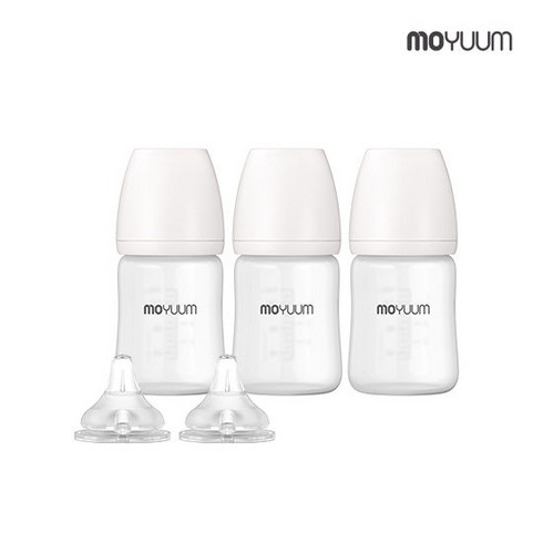 모윰유리젖병150 - [GS단독] [모윰] 유리젖병 150ml 트리플팩+젖꼭지(2ea) 3개 세트, 단품