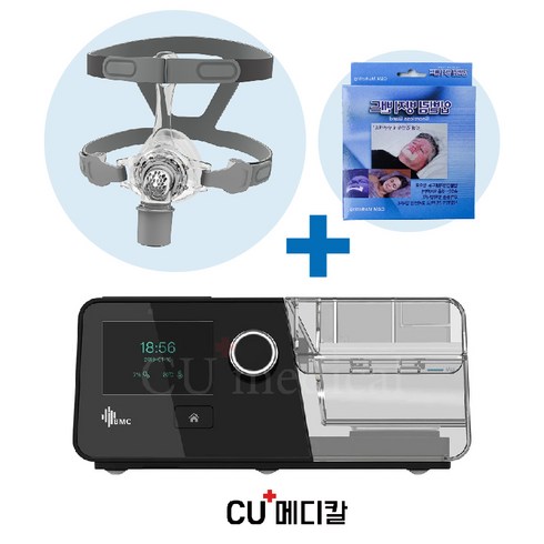 [마스크이벤트] BMC 양압기 G3 + 나잘마스크 + 턱테이프 / CPAP AUTO / 비엠씨 A20-X, BMC P2 필로우마스크, 1개