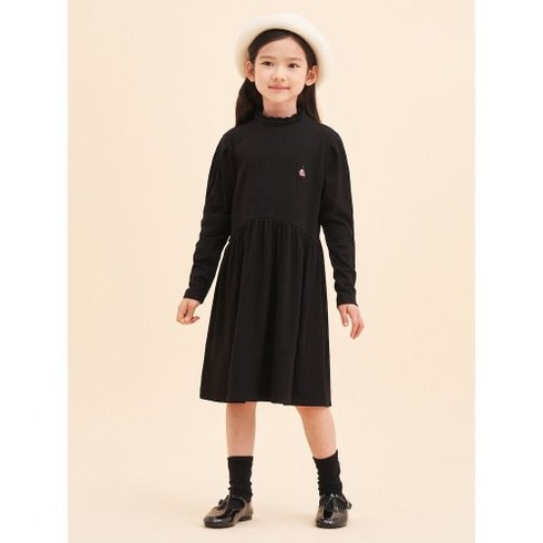 2023년 가성비 최고 빈폴키즈원피스 - (국내배송) 골지 원피스 블랙 (BI3771G035) BEANPOLE KIDS 빈폴 키즈