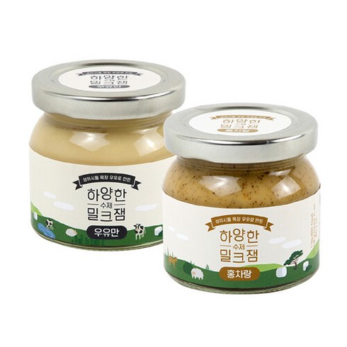이제주몰 하양한 수제밀크잼 우유만+홍차랑 총2개, 단품없음
