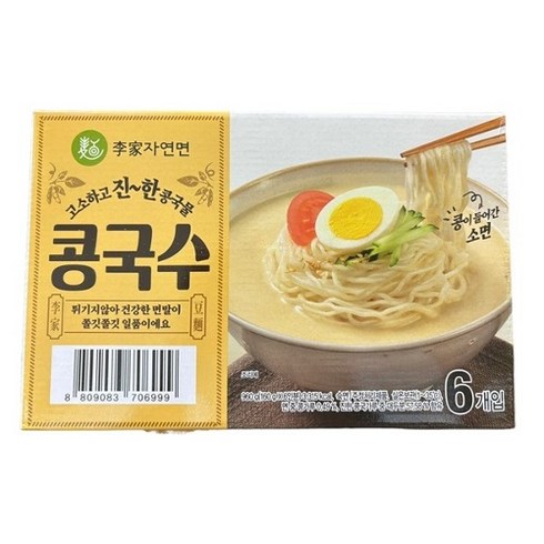 오뚜기콩국수라면 - 이가자연면 콩국수, 160g, 6개