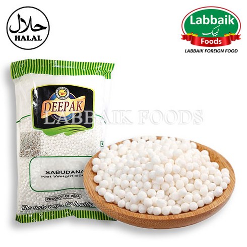 DEEPAK White Sabudana (Sago / Tapioca) 500g 사부다나 사고펄, 1개