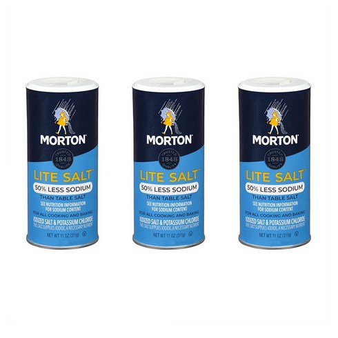 Morton 몰튼 라이트 솔트 저염 소금 311g 3개 Lite Salt 50% Less sodium
