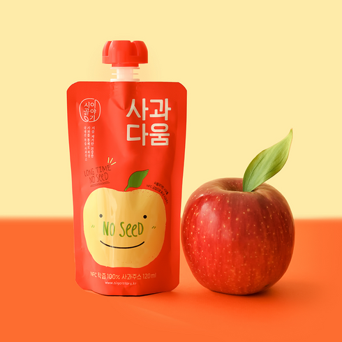 씨를 제거한 과일로 만든 몽실언니 사과즙 100ml 20포  프럼사과즙 100ml 20포 - 사과다움 씨없는 사과즙-선물박스 120ml x 20포, 20개