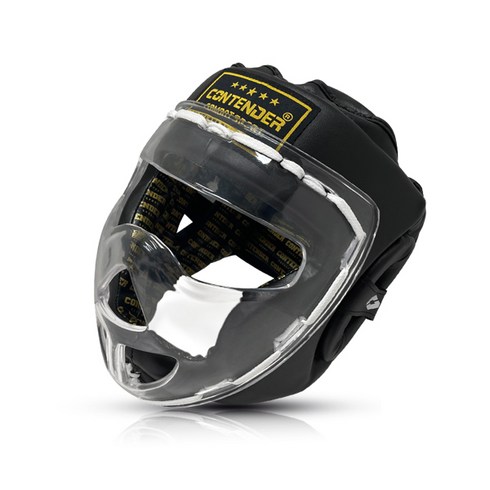 컨텐더 투명 헤드기어 검정 격투기 권투 복싱 보호구, 단일, 1개