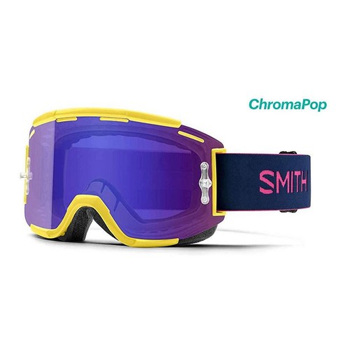 Smith Optics Squad MTB 다운힐 사이클링 고글 - 신더 헤이즈 크로마팝 선 블랙, Chromapop Everyday Violet, Citron/Indigo