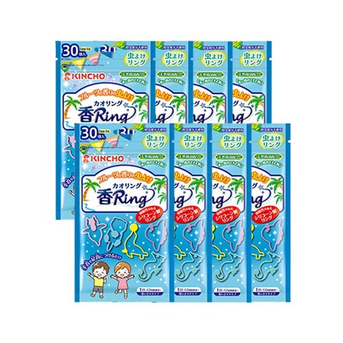 엘토로 킨초 파랑 모기 기피 퇴치 밴드 팔찌 킨쵸링, 240개입, 블루과일향