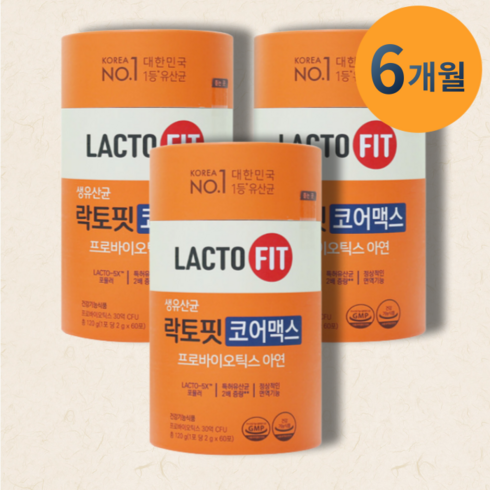 락토핏 종근당건강 생유산균 코어맥스, 60포, 2g, 3개