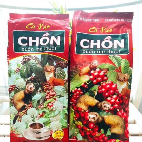 베트남 위즐 족제비 커피 향 좋고 부드러운 원두커피 분쇄형, 2개, 500g