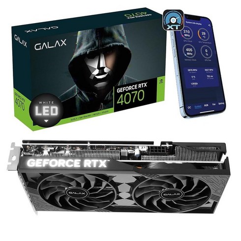 Galax GeForce RTX™ 4070 EX 게이머 핑크 12GB GDDR6X 192비트 DP*3/HDMI 2.1/DLSS 3/게이밍 그래픽 카드, 243444 2 x