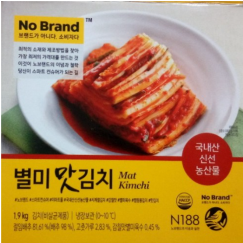 노브랜드김치 - 노브랜드 별미 맛김치1.9KG 종이박스포장, 1.9kg, 1개