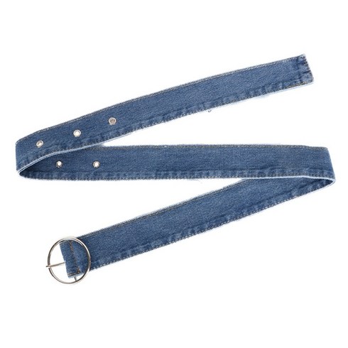 트렌디 한 핀 버클 데님 허리띠 조절 식 허리 벨트 여성 의류 ACCS