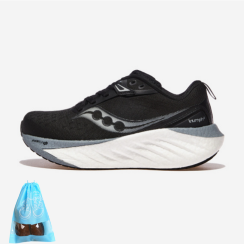 트라이엄프22와이드 - [saucony] 써코니 런닝화 운동화 트라이엄프 22 와이드 W 여성 BLACK/WHITE S10965-200 + 여행용파우치