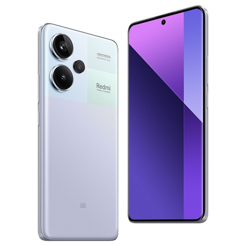 월드 프리미어 글로벌 버전 Xiaomi Redmi Note 13 Pro+ Plus 5G 스마트폰 200MP OIS 카메라 1.5K 120Hz AMOLED 커브드 디스플레이 120W, 퍼플, 12GB, 512GB