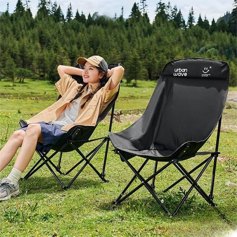 캠핑의자 - 바흐 캠핑용품 접이식 의자 야외 경량 체어, 2개, 블랙