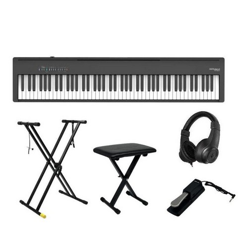ROLAND 롤랜드 전자 피아노 Digital Piano FP 시리즈 88 건반 (헤드폰 & 스탠드 & 피아노 의자 세트 FP-30X BK 블랙)