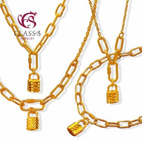 클래스에스 [클래스에스] 순금24K 클립 자물쇠 디자인 체인 목걸이 _37.5g