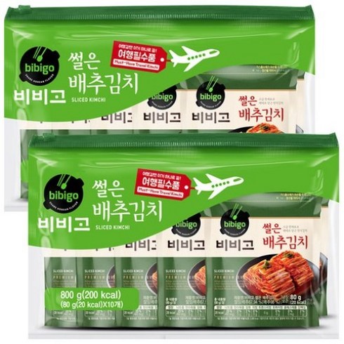 비비고배추김치 - 비비고 썰은 배추김치, 80g, 10개