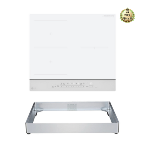 LG 디오스 오브제컬렉션 인덕션 빌트인 3구 전기레인지 미스트 크림 화이트 본품 + 프리스탠딩 자재 8.5cm 방문설치, BEI3WWQLOC