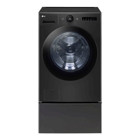 LG 트롬 오브제컬렉션 트윈워시 FX23KNX 23kg+4kg 방문설치, 블랙 스테인리스(세탁기), 스페이스 블랙(미니워시)