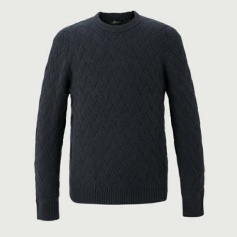 [이월 초특가 70%] 트레몰로 (주)세정 남성 *22F/W 겨울 울 캐시미어 혼방 케이블 조직 네이비 라운드 니트 티셔츠 -7881 트레몰로7881