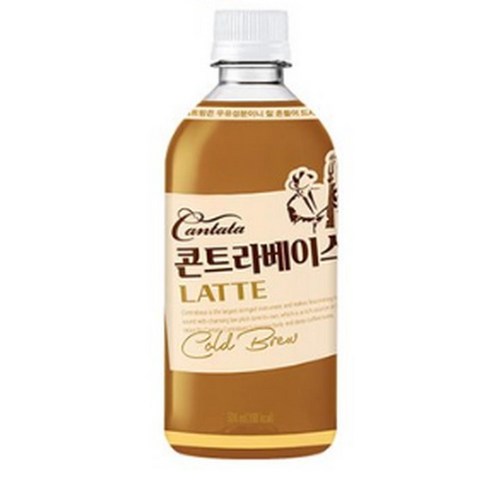 [롯데칠성음료] 롯데칠성 칸타타 콘트라베이스 저칼로리라떼 500ml 12개