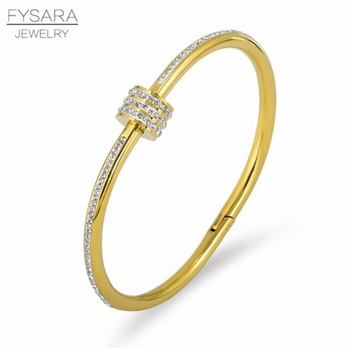 못팔찌 fysara 럭셔리 연인 나사 패션 쥬얼리 큐빅 지르코니아 전체 크리스탈 74