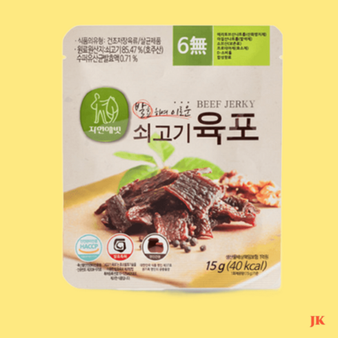 자연애벗 쇠고기 육포 소고기 소포장 발효 15g 1개, 소고기 발효 육포 15g 1개